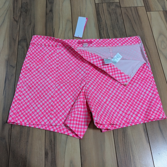 NWT! Lilly Pulitzer Arabeth Stretch Shorts Love Potion Pink Check Me Out Size 14 - Picture 13 of 15
